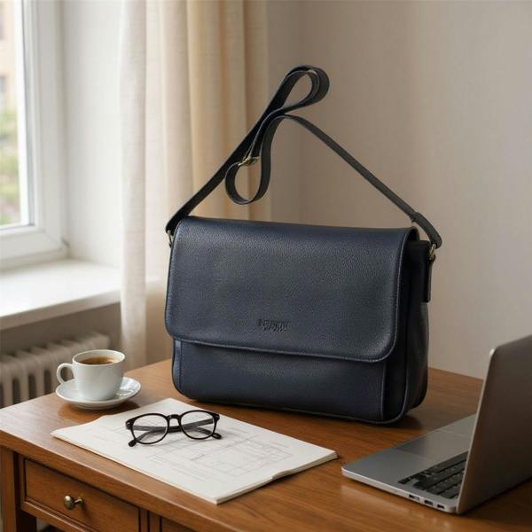 Infinity Leather Genuine Leather Laptop Bag Travel Work Messenger Satchel - Camden