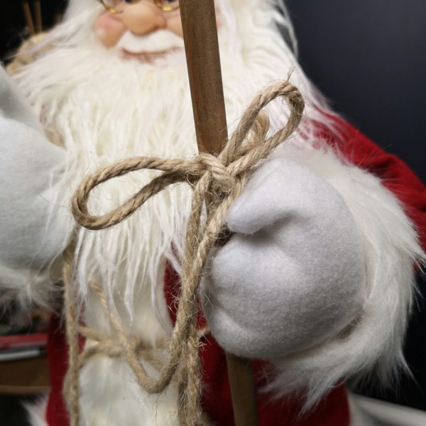 Samuel Alexander 60cm Battery Operated Red Standing Light up Santa Claus with Brown Woven Sack