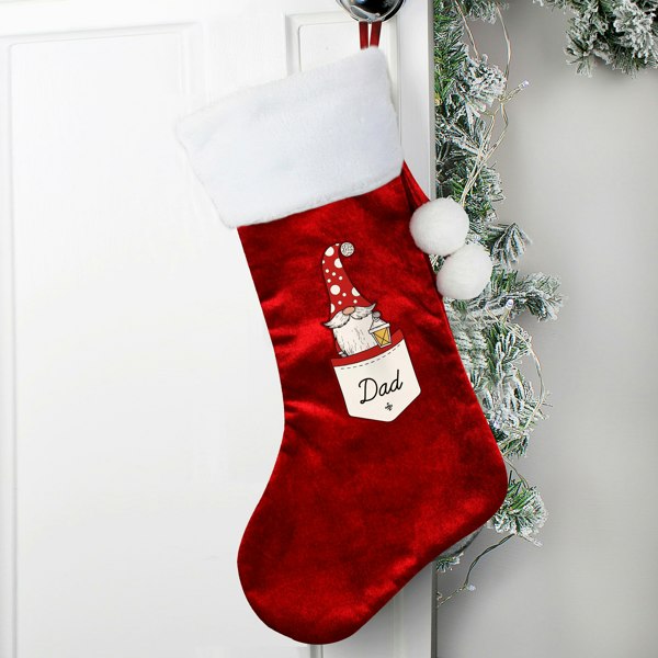 Personalised Memento Company Personalised Gonk Family Red Christmas Stocking- Male