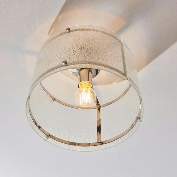 Pagazzi Lighting Traynor Clear And Satin Nickel Flush Ceiling Light