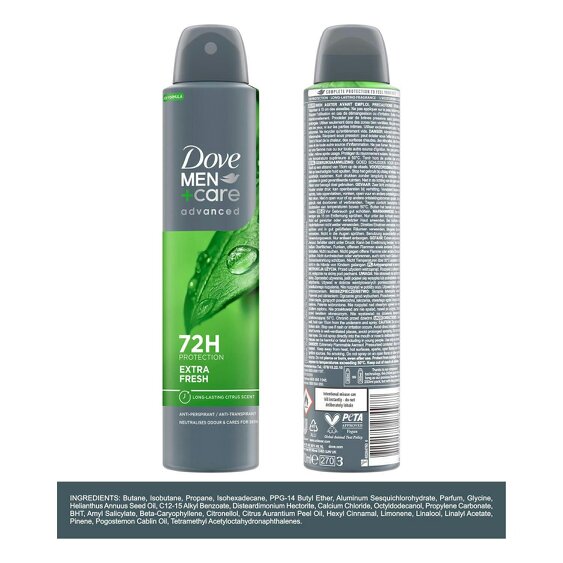 Dove Men+Care Dove Anti-Perspirant Men+Care Advanced Extra Fresh 72H Protection Deo, 18x200ml