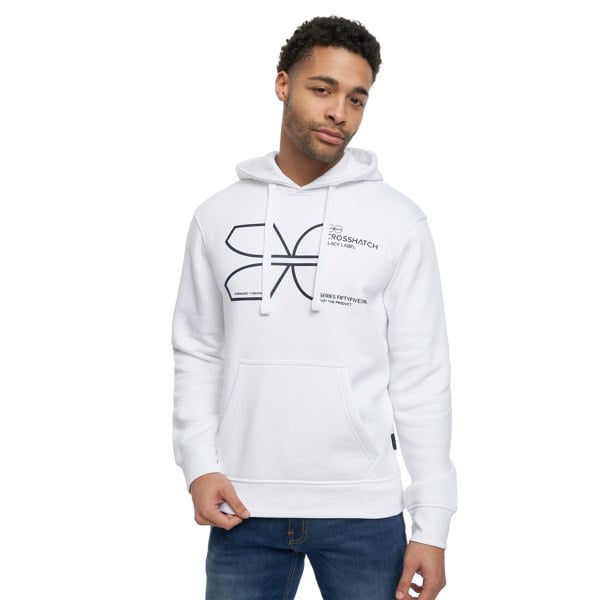 Crosshatch Mens Cutups Hoodie - White