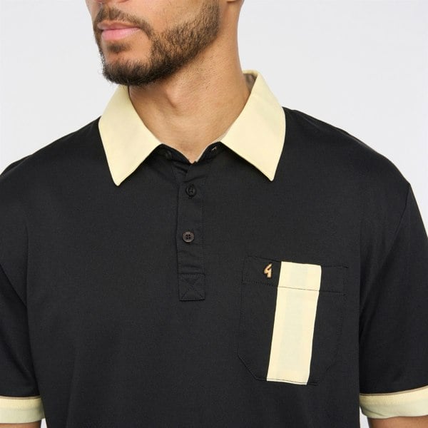Gabicci G52X15 Mens Short Sleeve Plated Jersey Polo Shirt Gabicci Classic - BLACK