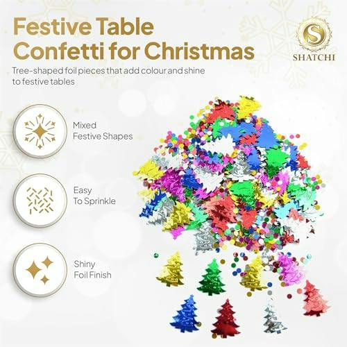 Green Christmas Snowflake Confetti Table Scatter, 14g Pack for Cards, Gifts and Party Decorations image 4