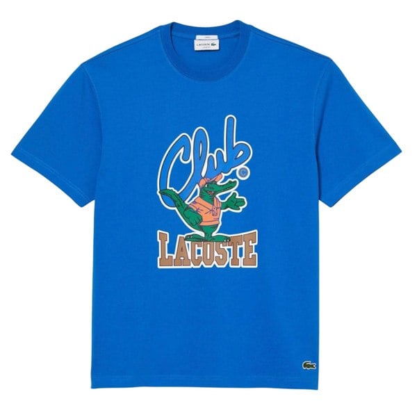 Lacoste Unisex Adult Signature Relaxed Fit T-Shirt - Blue