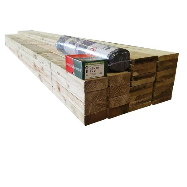 Snowdon Timber Treated Reject Decking Kit (W) 2.4m (L) 2.4m