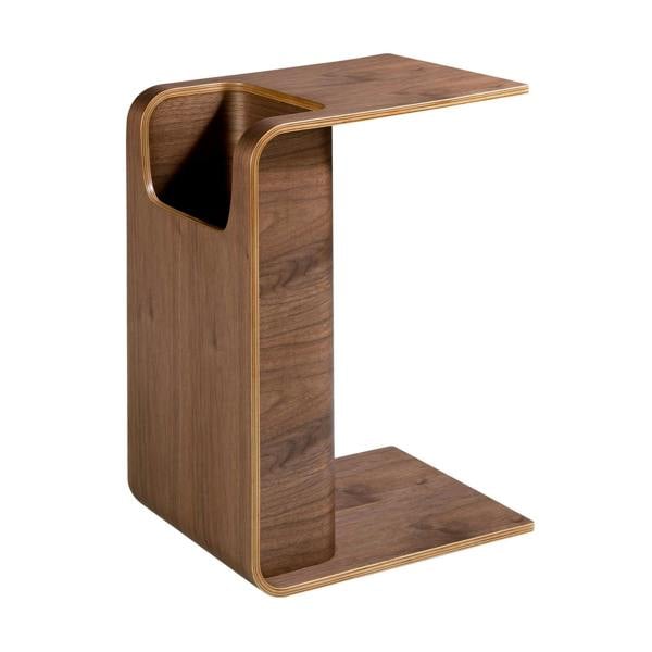 Angel Cerdá Rectangular side table in oak veneered wood stained in walnut colour 2110