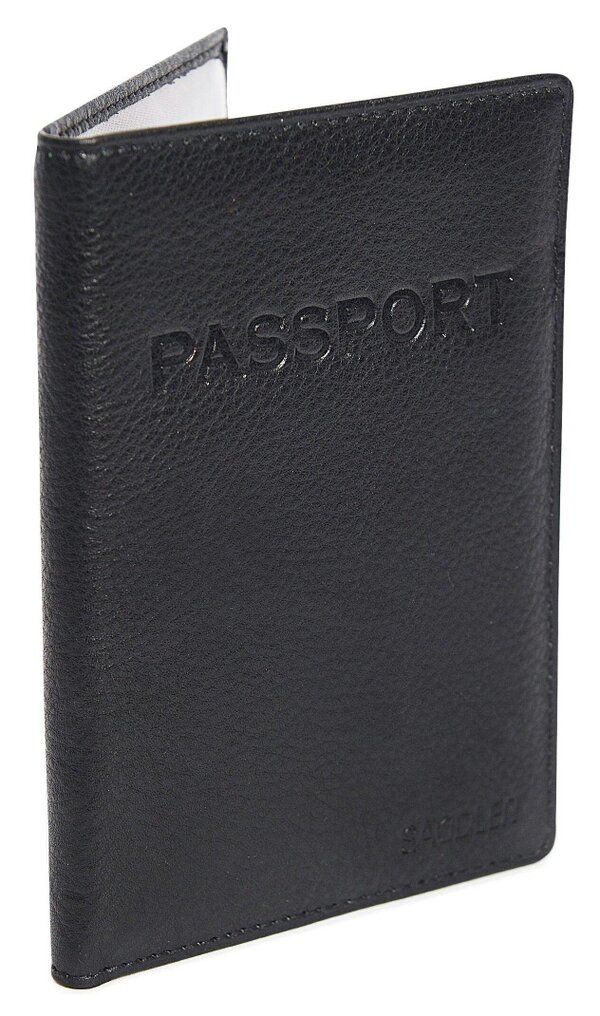 SADDLER HARPER Leather Passport Holder - RFID Protected, Slots for Cards and Boarding Pass - Black