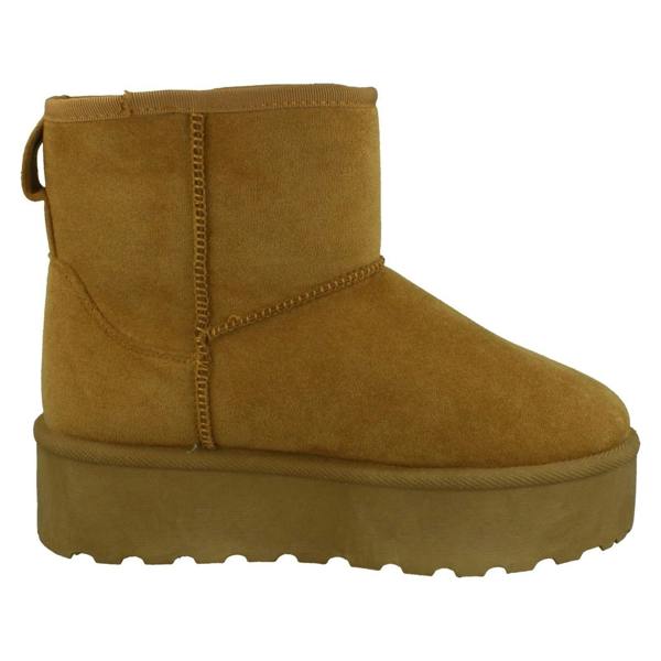 Spot On Ladies Spot On Mid Platform Microsuede Ankle Boots F4464