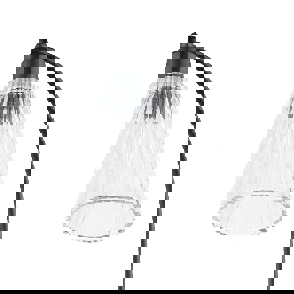 Traditional Matte Black Arch Desk Table Lamp with Clear Ribbed Shade Image 4