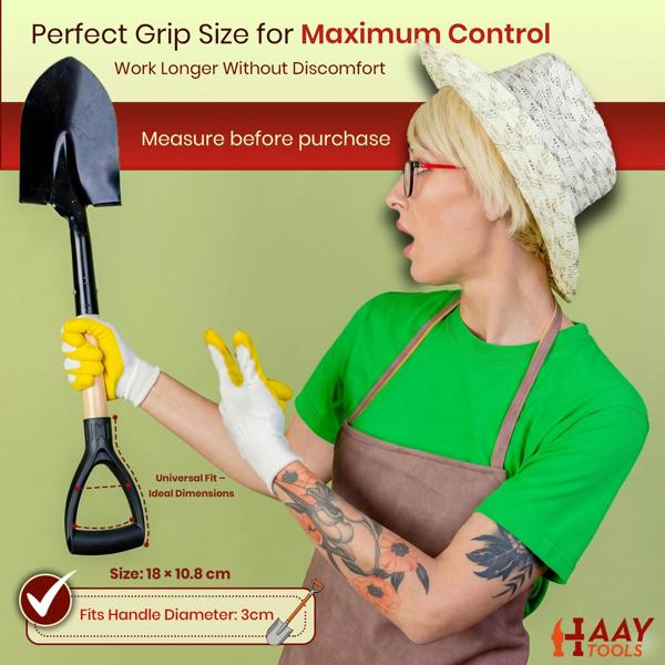 HAAY TOOLS Heavy Duty Plastic Replacement Handle for Spade, Shovel, Garden Fork & Axe – Durable Universal Garden Tool Handle, Strong Grip, Easy Fit