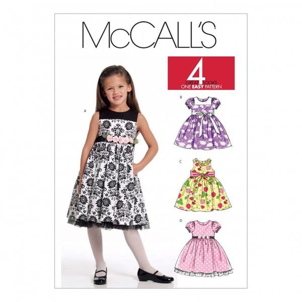 McCalls 5793 Paper Sewing Pattern – Kids' Dress, Size Ages 6-8, Easy