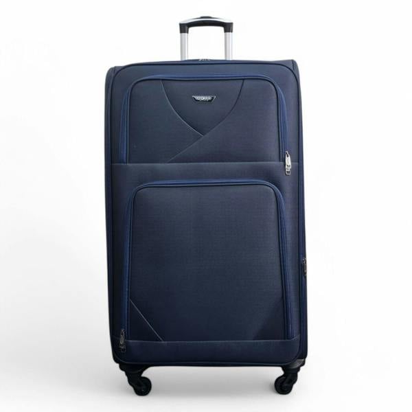 Infinity Luggage Soft Shell Lightweight Nylon Suitcase Set 4 Wheel Travel Case Holiday Bags