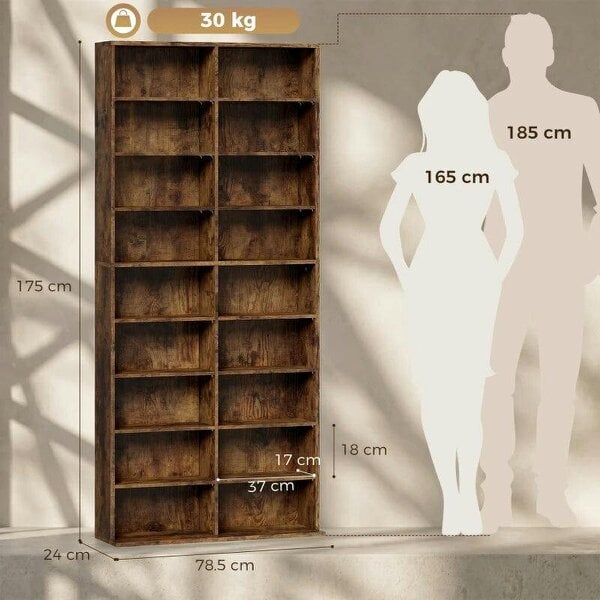 Bobobiy 640 CD Storage Tower - Rustic Brown
