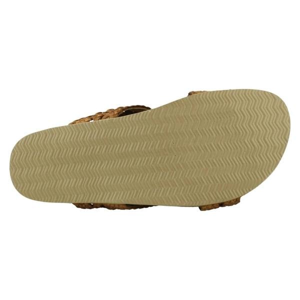 Down to Earth Ladies Down To Earth Leather X Strap Mule Sandals F00429