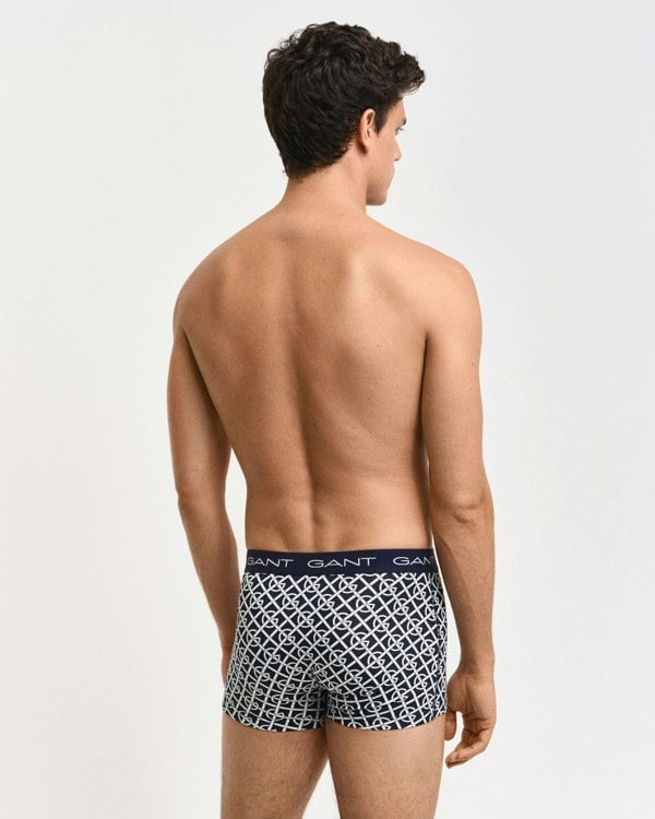 GANT G PATTERN Mens Trunks 3-Pack Evening Blue