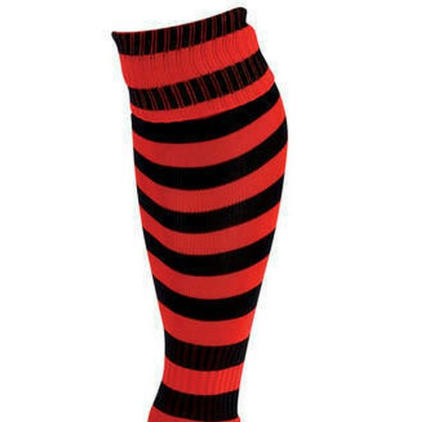 Precision Unisex Adult Pro Hooped Football Socks - Red/Black