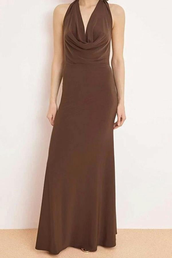 WOVCOR Plain Maxi Evening Dress