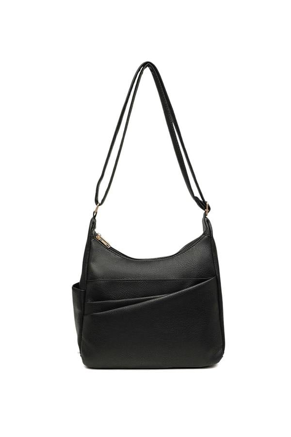 Pluspup Shoulder Bag with Multiple Compartments and Zipper Closure