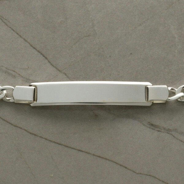 Christopher James of London Sterling Silver Mens Slim ID Bracelet With Optional Engraving