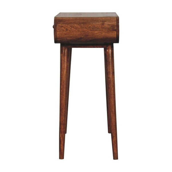Artisan Furniture Solid Wood Mini Honey Caramel Dressing Table with Foldable Mirror, Brown
