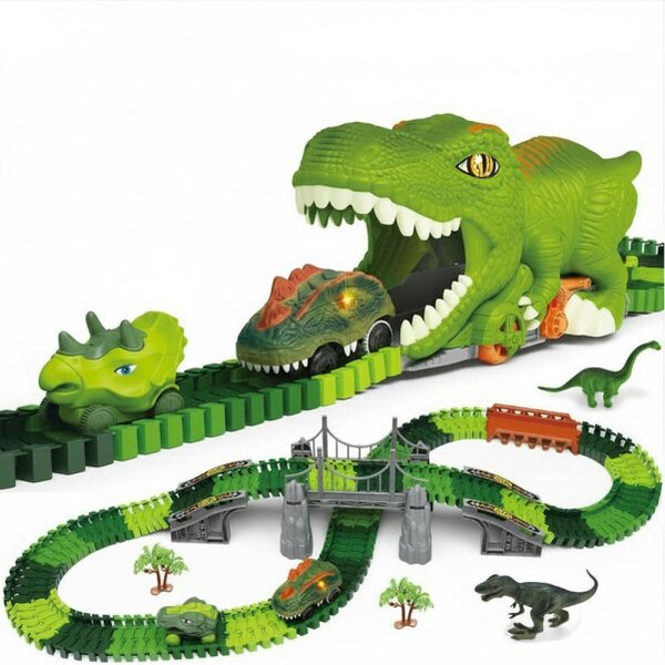 deAO Toys Dinosaur Track Toy Set Dinosaur World, Dinosaur Tunnel