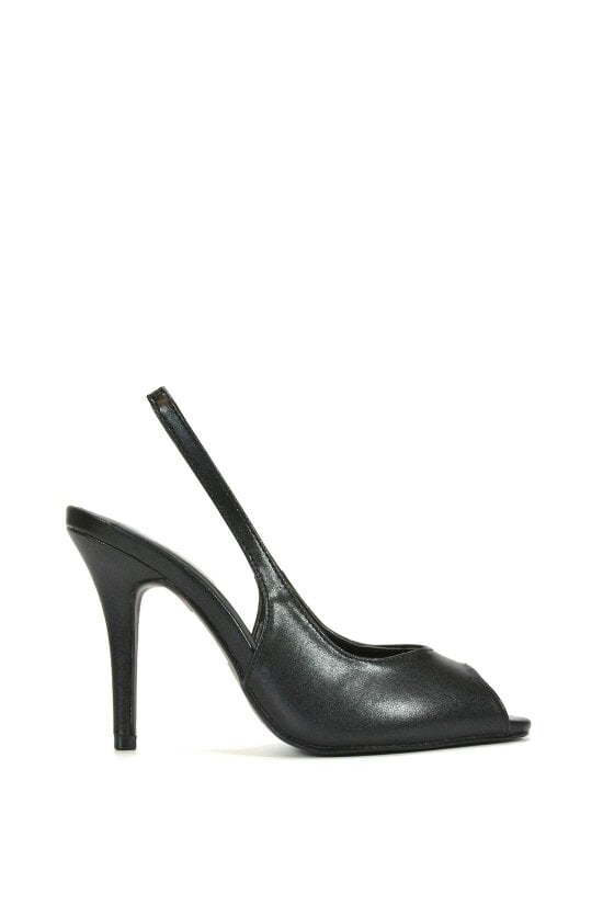 XY LONDON Stiletto High Heel Slingback Peep Toe Court Shoes