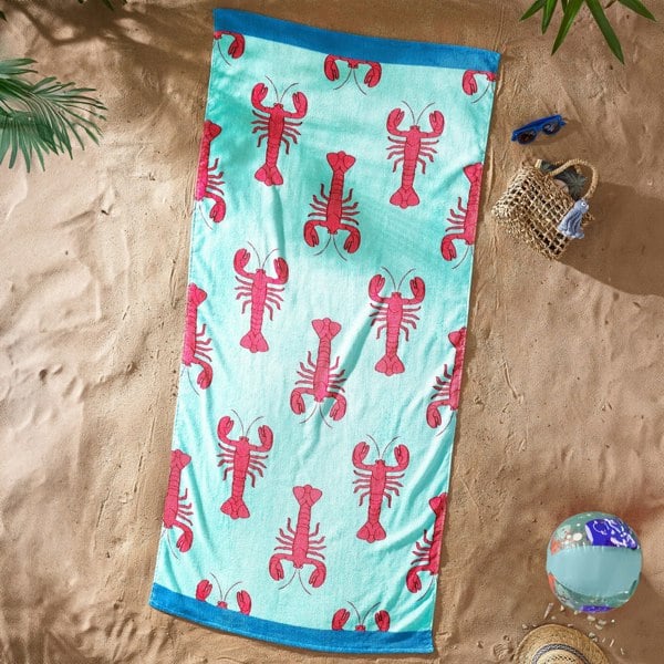 Catherine Lansfield Lobster Cotton Beach Towel