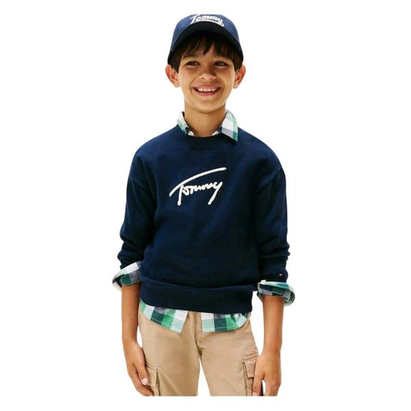 Tommy Hilfiger Childrens/Kids Graphic Knitted Sweatshirt - Night Navy - 