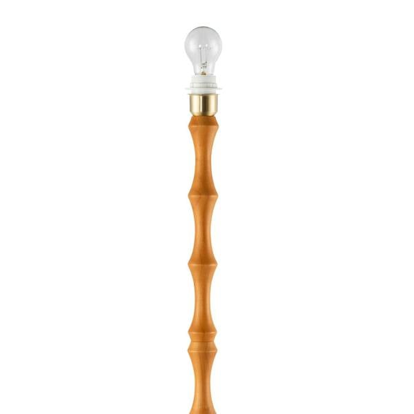 Traditional Oak Wood Standing Floor Lamp Base with Bamboo Pole Design Image 8