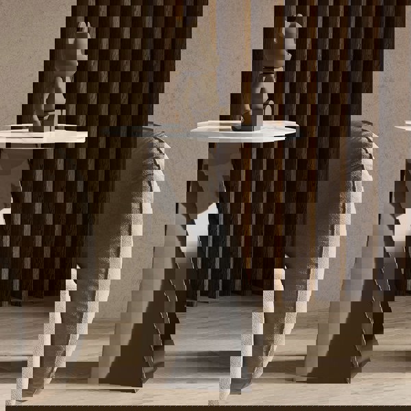 Dorothy Side Table, Sintered Stone & Stainless Steel Base-Rit Concept-Rit Concept