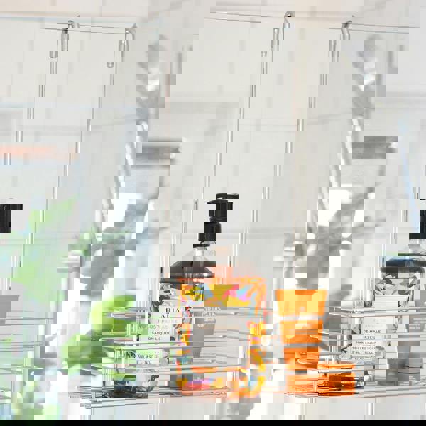 BESLAGSBODEN Polished Chrome Stainless Steel Double Hanging Shower Basket