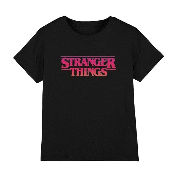 Stranger Things Kids Sunset Logo T-Shirt - Black