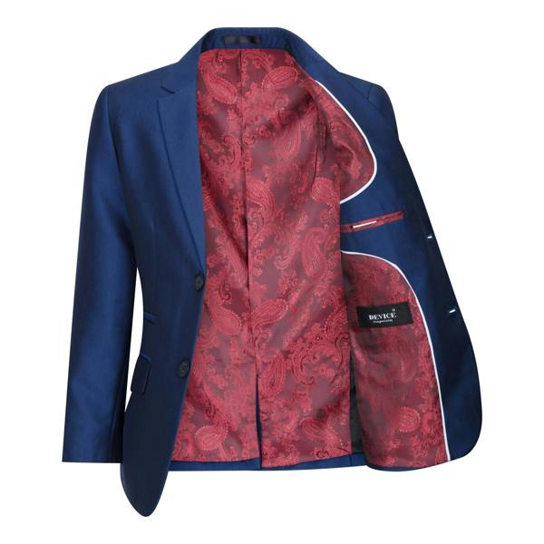 Paul Andrew Boys 3 Piece Shiny Royal Blue Classic Suit
