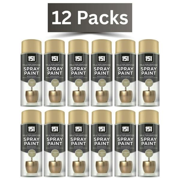 151 12X 151 Champagne Gold Metallic Gloss Spray Paint 400ml