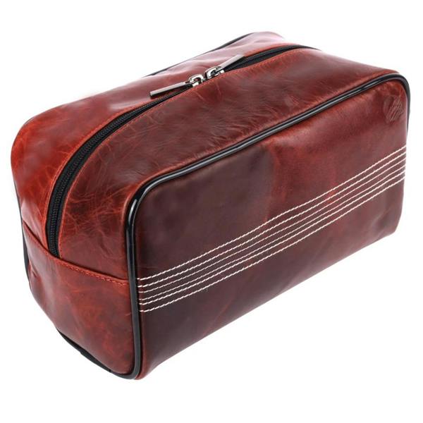 Buffalo Leather Cricket Wash Bag - alternative angle