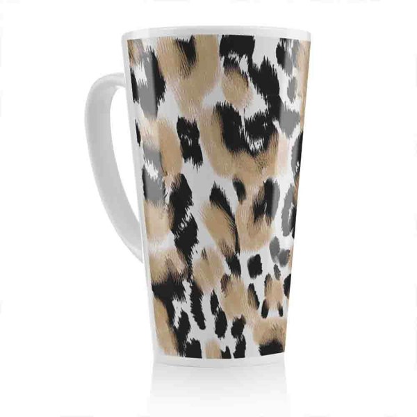 Benjamin Tate Design Leopard Spots Print Latte Mug