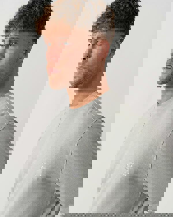 BOSS Orange Westart Mens Crew Neck Sweatshirt With Logo Patch - Silver 043