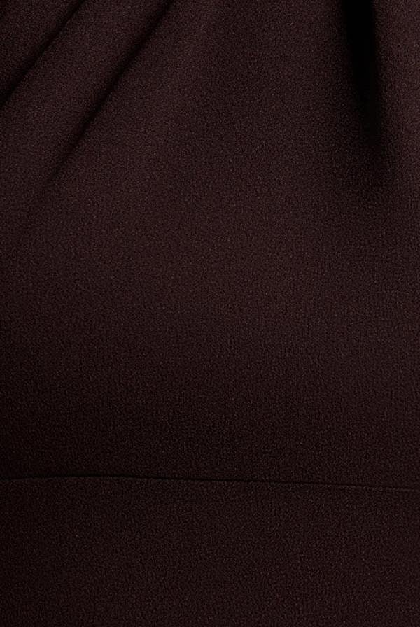 Scuba & Velvet Satin Cape Sleeve Halterneck Maxi Dress - Brown DR4973