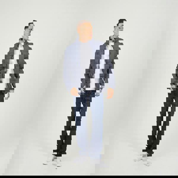 Brave Soul Blue Funnel Neck Padded Jacket - Blue Image 3