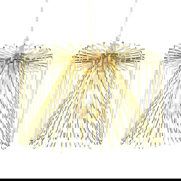 Modern Circular Wire Polished Gold Metal Pendant Ceiling Light Shade Image 1