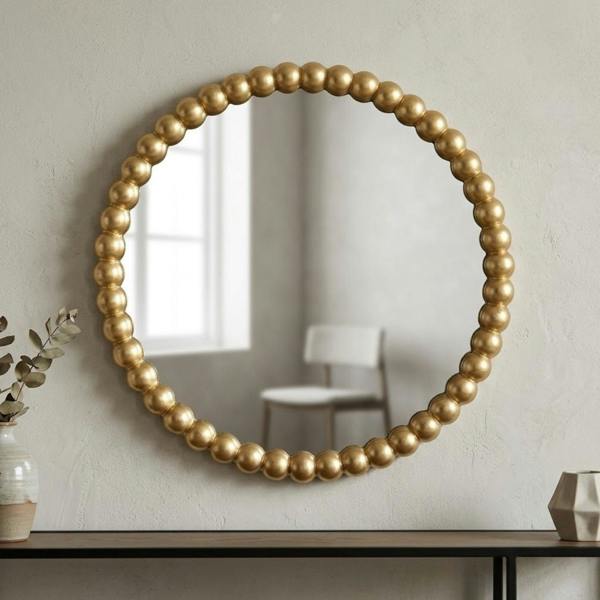 Garden Greatness Aureate Beaded Ball Framed Mirror