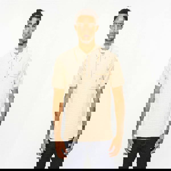 Gabicci V55GM28 Mens Roy Short Sleeve Archive Knitted Three Button Polo Gabicci Vintage - LINEN