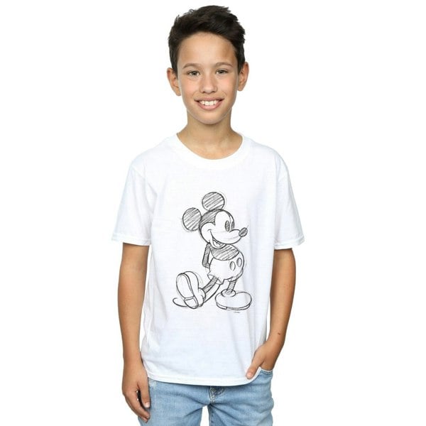 Disney Boys Mickey Mouse Sketch Kick T-Shirt - White