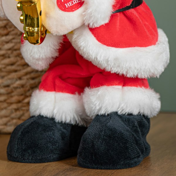 Samuel Alexander 35cm Battery Operated Animated Dancing Santa with Saxophone Christmas Decoration