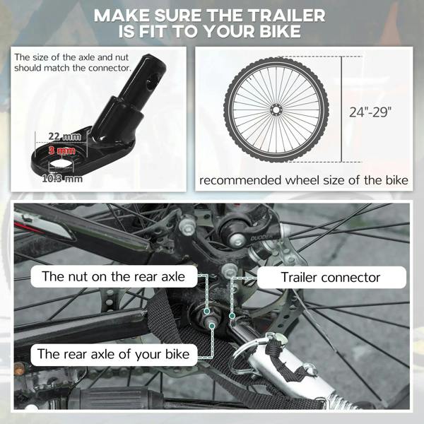 Bike trailer hitch connector and rear axle on purple steel frame