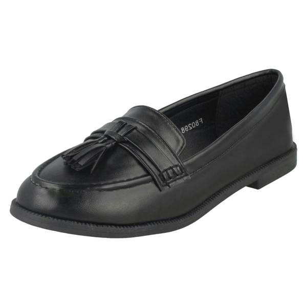 Spot On Ladies Spot On Tassel Trim Loafers F80298