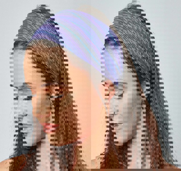 Antonia York Purple Striped Headband | Ziggy Nepalese Cotton Bandana