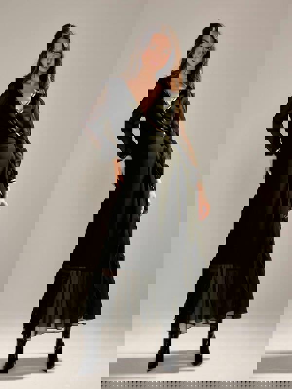 GWD Monica Khaki Wrap Maxi Dress