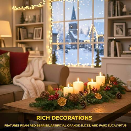 6ft Orange and Berry Christmas Garland for Autumn Mantels, Staircases and Indoor Seasonal Styling image 7